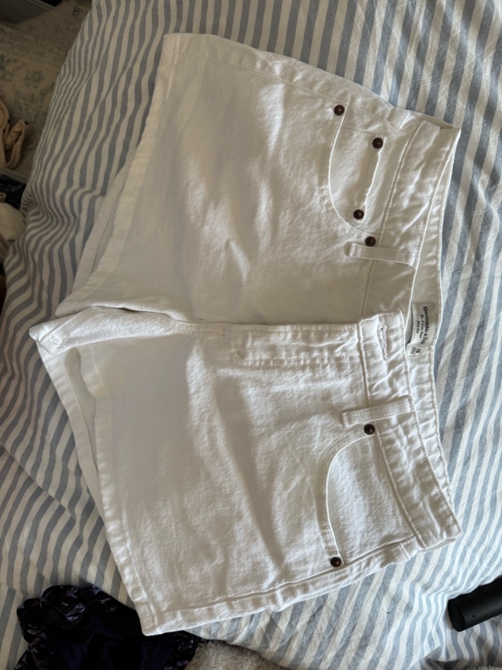 Abercrombie & Fitch White Denim Jean Shorts